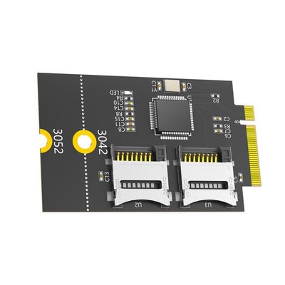 3042/3052 B Key USB Bus to Double Memory Card Flashing Reader Adapter Risers Card Key B WWAN Slot for Laptop