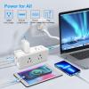10FT Long Surge Protector Power Strip-with 6 Widely Outlets and 4 USB Ports(2 USB-C Port,PD20W Fast Charging),10 Foot Extension Cord(1250W/10A),Wall Mount for Home Office,900 J,White(2 Pack) view 2