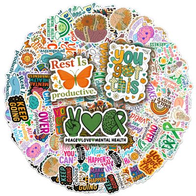100PCS Mental Health Stickers Pack Matters Awareness Vinyl Waterproof Sticker for Teens Adults Aesthetic Decals Decorative Funny Car Decals Water Bottle Phone Birthday Gifts