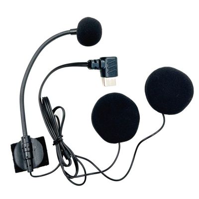 YUSHTPO Type C Half Covered Helmets Headphone Microphone Omnidirectional for Motorcycle with Double Horns and Single