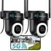 ZUMIMALL 2K Cameras for Home Security, 2.4G/5G WiFi Camera for 24/7 Recording | Motion & Noise Detection, Auto Tracking, Cloud & No-Monthly-Fee SD Storage | Works with Alexa Google - 2-Pack (Black) view 1