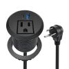 20W USB-C Fast Charge Recessed Power Grommet, 2 inch Flush Mount Desk Outlet with 6.5 FT Extension Cord, Space-Saving Countertop Power Strip for Home Office School Hotel view 1