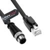 Alvin's Cables M12 D-Code 4 Pin Male to RJ45 Ethernet Cable High-Flex for Industrial Camera Sensor, Automation Application 26.2ft/8m Green view 1