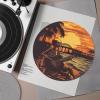 GLENLCWE Skull Turntable Mat Hawaii View Print, Skeleton Record Player Slip Mat,12 Inches Vinyl Record Slip Mats, LP Record Player Turntable Mats Decoration view 2