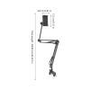 LALAFINA Metal Folding Arm Phone and Tablet Stand Adjustable Desktop Holder for Streaming Compatible Black view 2