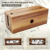 Acacia Wood Cord Organizer, Large Cable Management Solution, for Power Strips and Floor-Level Devices  Conceals TV Wires, Computer Cables, Router, USB Hub view 2