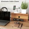 Acacia Wood Cord Organizer, Large Cable Management Solution, for Power Strips and Floor-Level Devices  Conceals TV Wires, Computer Cables, Router, USB Hub view 4