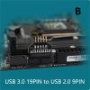 New Panel Plug-in Adapter Computer Motherboard USB3.0 20pin to USB2.0 9pin view 2
