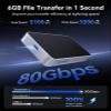 ORICO 80Gbps 1TB Portable SSD, 5000MB/s R 3200MB/s W Portable Fanless Cooling Design, Aluminum Alloy, Compatible with Thunderbolt 5/4/3, Ultra-Fast External SSD, for Video Editing/Photography/Design view 2