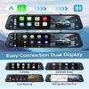 12'' Rearview Mirror Camera with CarPlay&Andorid Auto,4K Mirror Dash Cam Front and Rear Backup Camera with Reverse Assist/Loop Record/G Sensor/Voice Control&Split Touch Screen,64GB Card Included view 3