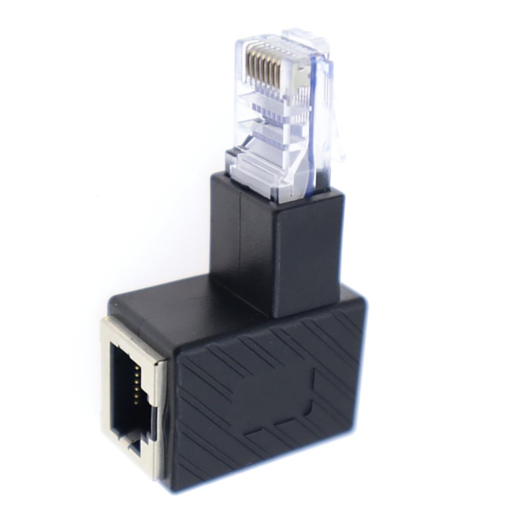 1Pc 90 Up RJ45 Cat 5e Male to Female LAN Ethernet Network Extension Adapter