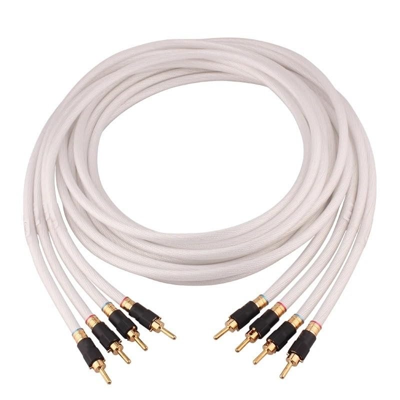 INRLEWGB A Pair of HiFi OCC Banana Plug Speaker Cables(4 pcs,3000mm)