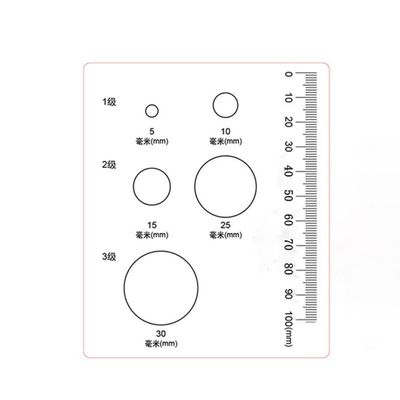 Microscope Kit PET Circle Diameter Film Ruler Level 3 Comparison Card Defect Inspection Area Gauge with Electrostatic Protective Film Microscope Lens Adapters