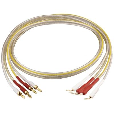 INRLEWGB Silver Plated Speaker Cable Y-Type Plug Banana Plug Speaker Cable(A Pair-Banana to pin,8m)