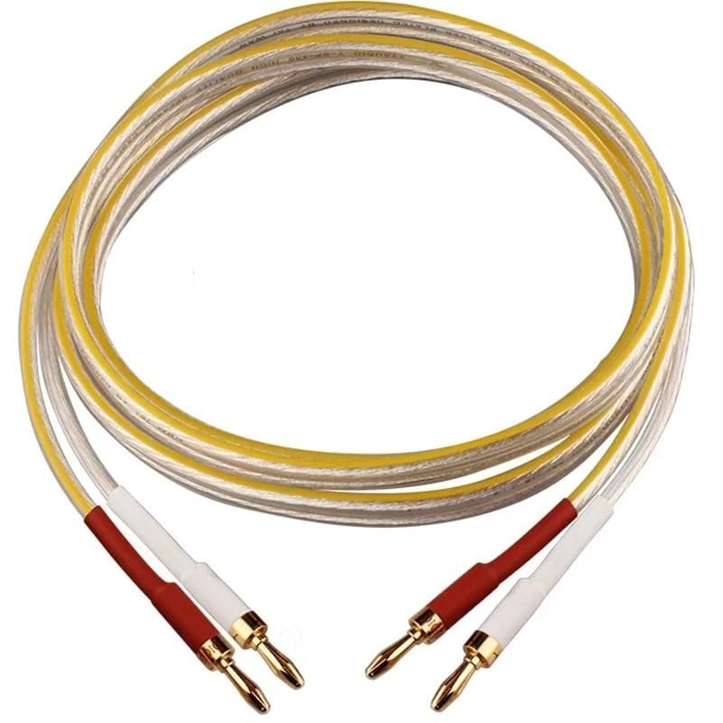 INRLEWGB Silver Plated Speaker Cable Y-Type Plug Banana Plug Speaker Cable(1pcs- Banana Plug,1.5m)