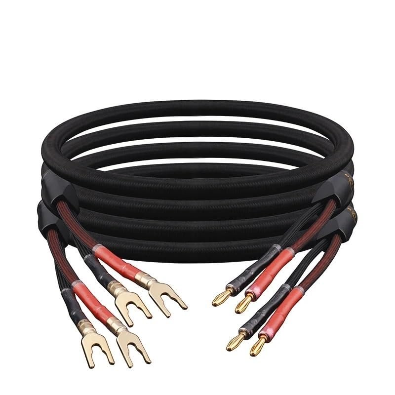INRLEWGB A Pair of HiFi Speaker Cables(Banana Plug-Y Plug,1.5m)