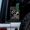 No Background - Waterproof Car Sticker Decal of Spotter Tornado for Laptops, Water Bottles, Cars, Trucks, Wall Ideal Gift (2 Pcs Metallic Silver 4.8'' x 6.7'') |h69632SI view 1