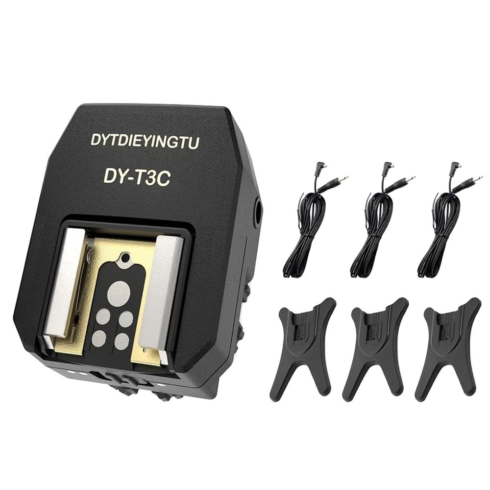 DY-T3C Set Style Multi-Functional hot Shoe Adapter, Single-Lens Reflex Camera Universal Flash Expansion Accessory/ Also Applicable Mini Camera Flash Height-Increasing Conversion Accessories