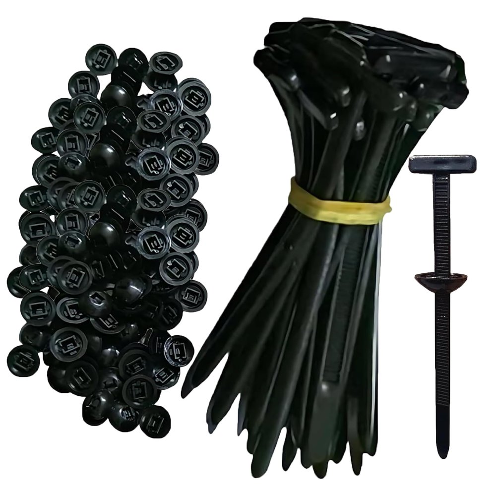 100Pcs Nylon Universal Cable Tie Buckle, Heavy Duty Self-Locking Zip Ties with Pin & Button Design, Plastic Cable Ties Tool Fasteners Car Body, Multipurpose Wire Ties for Car,Home,Office,Garden (100)