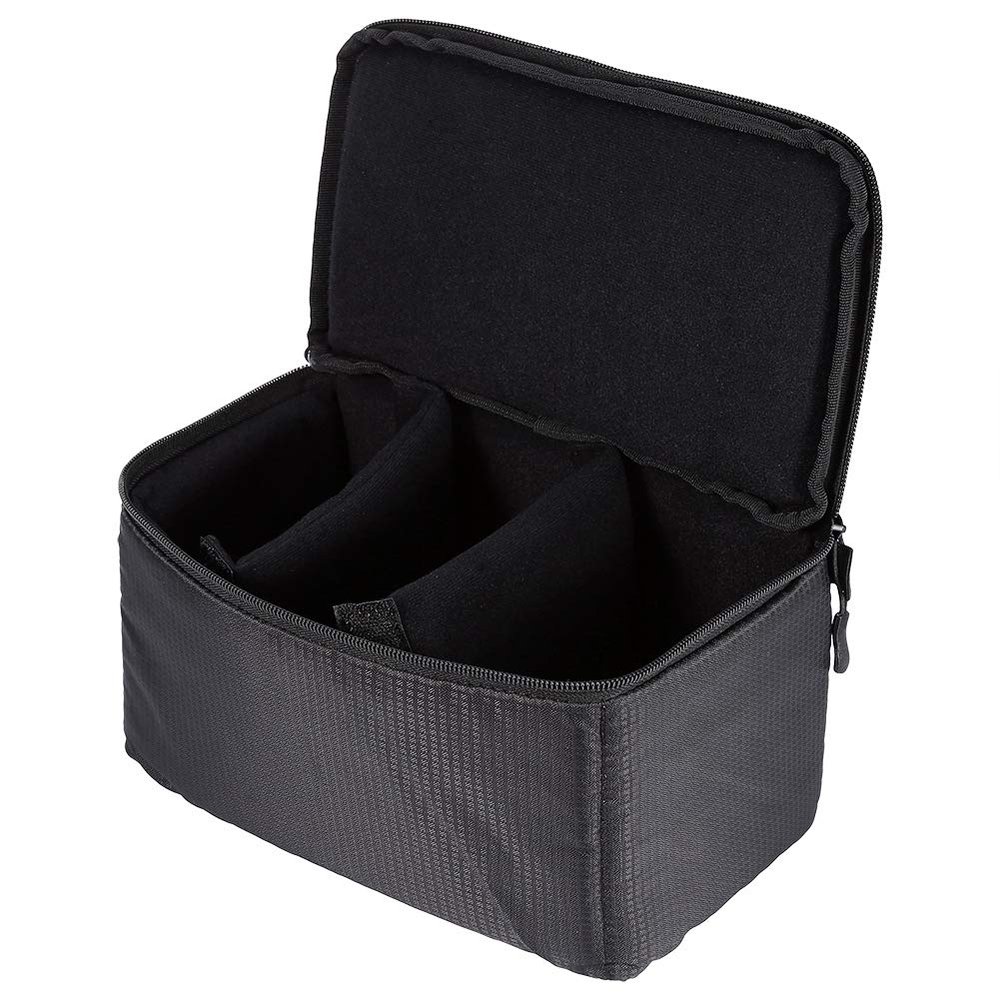 Camera Lens Bag, Portable Camera Insert Bag Purse Universal Liner Lens Pouch Partition Protective Cover with Carry Strap, Camera Lens Pouch for DSLR Camera Lens