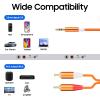 3.5mm to RCA Cable,2 RCA to 3.5mm AUX Cable for HiFi Systems, Speakers, MP3 Players, TVs, Computers, Smartphone, Home Theaters, Tablets, Amplifiers, Sound Bars, etc. 9.9ft/2 Pack view 3