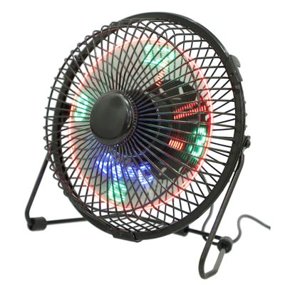 Angoily Mini Desktop USB LED Clock Fan with Real Temperature Display Portable USB Fan for Rotation Easy Off Operation Compatible with USB Devices