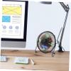 Angoily Mini Desktop USB LED Clock Fan with Real Temperature Display Portable USB Fan for Rotation Easy Off Operation Compatible with USB Devices view 2