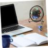 Angoily Mini Desktop USB LED Clock Fan with Real Temperature Display Portable USB Fan for Rotation Easy Off Operation Compatible with USB Devices view 3