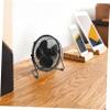 balacoo Mini USB LED Clock Fan with Real Temperature Display Portable Metal Design for Home Office Rotation Compact Personal Desk Fan for Convenient Use view 2