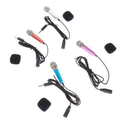 Toyvian 4pcs Portable Microphone Mini USB Microphones for Phones and Laptops Design for Karaoke and Recording Includes Colors