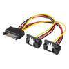 ACGTUY 1/2/5 PCS 20CM 90 Degree Straight Elbow SATA 15-Pin Male to 2 x 15P Female Y 15Pin Power Cable HDD Splitter Connector Adapter(1PCS,Elbow) view 1
