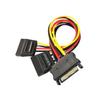 ACGTUY 1/2/5 PCS 20CM 90 Degree Straight Elbow SATA 15-Pin Male to 2 x 15P Female Y 15Pin Power Cable HDD Splitter Connector Adapter(1PCS,Elbow) view 4