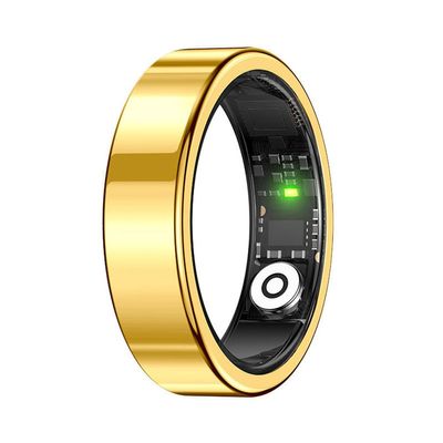 WFGLH 12, Gold Intelligent Health Detection Ring, Lightweight Smart Ring, Weighs Just 4.5G, Comfortable and Durable Material, Suitable for Men Women and The Elderly