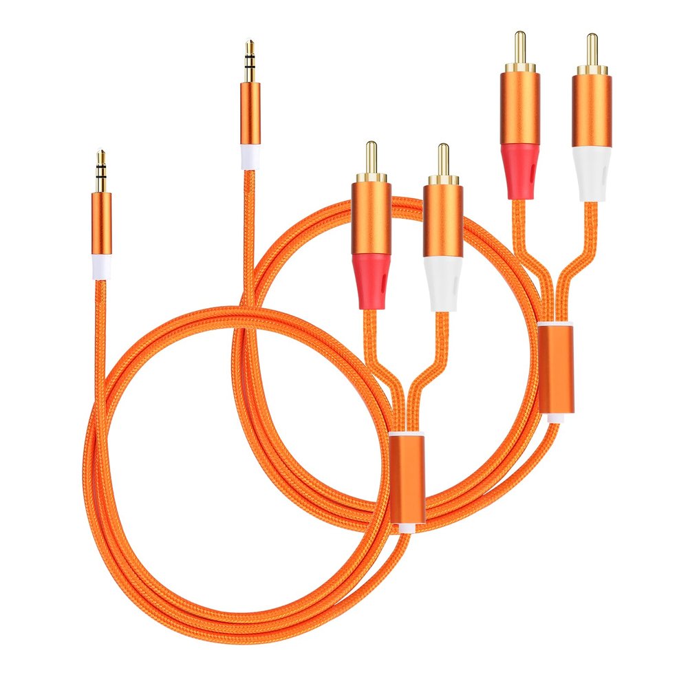 3.5mm to RCA Cable,2 RCA to 3.5mm AUX Cable for HiFi Systems, Speakers, MP3 Players, TVs, Computers, Smartphone, Home Theaters, Tablets, Amplifiers, Sound Bars, etc. 16.5ft/2 Pack