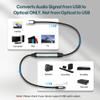 Adoreen Unidirectional USB A 2.0 to Toslink Digital Optical Audio Cable 6 Ft, USB Male to SPDIF Port Male Fiber Optic Adapter, for Windows Mac PS5/PS4 Laptop, NOT for TV -NOT Toslink to USB-A view 2