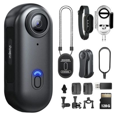 SHPTDJTIC 128G 4K Body Camera, Thumb Size Cam,Wearable Camera with 360Rotatable Clip & Magnetic Clip,120 Minutes for Recording,Take for Lecture, Traveling,Pet Walking,Outdoors Activities (4K-P-128G)
