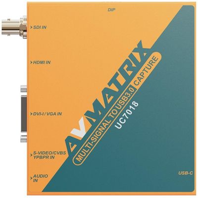 AVMATRIX UC7018 Multi-Signal to USB3.0 Capture Box, Automatic Input Signal Detection Up to 1080p60, Easily Controlled by Dip Switches and PC Software, USB Type-C, Plug and Play