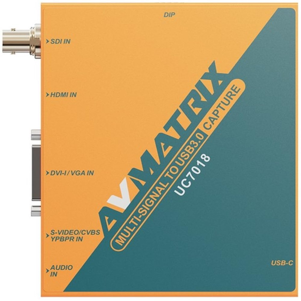 AVMATRIX UC7018 Multi-Signal to USB3.0 Capture Box, Automatic Input Signal Detection Up to 1080p60, Easily Controlled by Dip Switches and PC Software, USB Type-C, Plug and Play