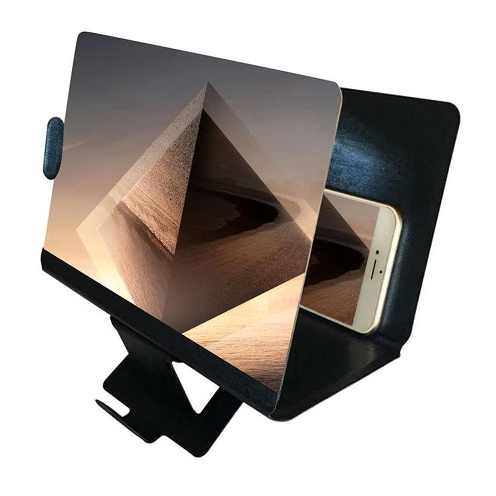 8inch 3D Phone Stereos Amplifying Desktop Foldable Leather Bracket Mobile Phone Holder Tablet Holder