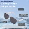 Wisoqu Smart Glasses with AI, Bluetooth 5.3 with 100+ Translation, Anti Blue Light Polarized Sunglasses for Men Woman, Multifunctional Headphones glasses (White) view 2