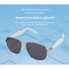 Wisoqu Smart Glasses with AI, Bluetooth 5.3 with 100+ Translation, Anti Blue Light Polarized Sunglasses for Men Woman, Multifunctional Headphones glasses (White) view 4