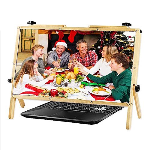 22 Inch Laptop Foldable Computer Laptop Phone Holder Stand Physical Glass,Compatible with 15/16/17/18/20 Inch Mobile Phone, T