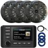Kicker 51KMC4 3" LCD Marine Bluetooth Weather-Resistant Gauge-Style AM/FM WB/USB/AUX Media Center Receiver, 4X 6.5 195W Max Power Coaxial Speakers W/Grille, Radio Antenna, 3X Speaker Wire (Charcoal) view 1