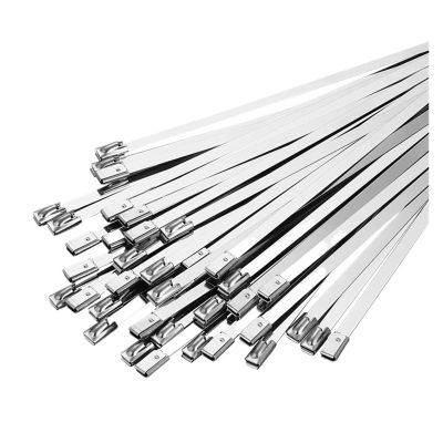 100 Pcs Multi-Function Stainless Steel Metal Cable Tie, 7.9mm Vent Locking Metal Zipper(7.9x300mm)