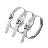 100pcs Stainless Steel Metal Heavy Duty Ties, Exhaust Wrap Coated Self-Locking Zip Ties(4.6x300mm) view 1
