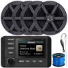 Kicker 51KMC4 3" LCD Marine Bluetooth Weather-Resistant Gauge-Style AM/FM WB/USB/AUX Media Center Receiver, 4X 6.5 100W Max Power 2-Way Boat Speakers, Radio Antenna, 50 Feet 16 Gauge Speaker Wire view 1