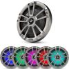 Kicker 51KMC4 3" LCD Marine Bluetooth Weather-Resistant Gauge-Style AM/FM WB/USB/AUX Media Center Receiver, 4x 6.5" 225W Max Power Waterproof Coaxial Titanium Boat RGB LED Speakers, Antenna, Wire view 4