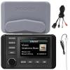 KICKER 51KMC4 3" LCD Marine Bluetooth Weather-Resistant Gauge-Style AM/FM WB/USB/AUX Media Center Receiver Bundle Combo with USB/AUX 3.5MM Auxiliary Interface Adapter, White Long Range Radio Antenna view 1