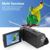 2.7K 50MP 16X Digital Video Camera Camcorder with 2.8 Inch 270 Degree Rotation Screen, LED Fill Light, Recording While Charging, Live Streaming Webcam Functionality view 3