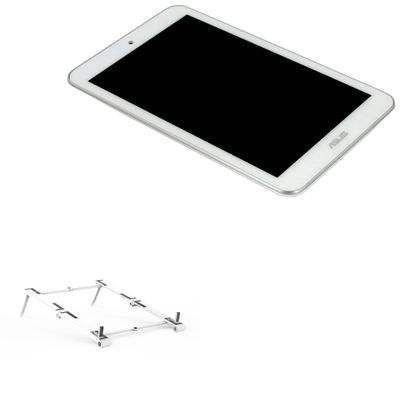 BoxWave Stand and Mount Compatible with ASUS Memo Pad 8 ME181C - Pocket Aluminum Stand 3-in-1, Portable Multi Angle Viewing Riser - Metallic Silver